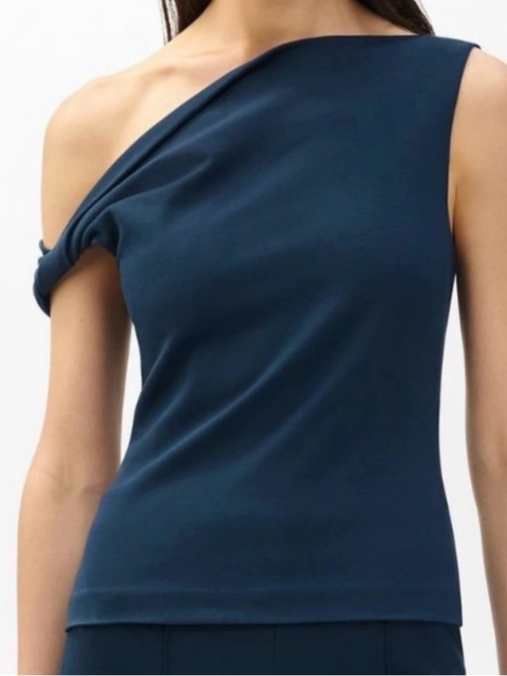 Rag & Bone Irina One Shoulder Top, L, Navy